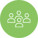 Green circle with a group of people icons